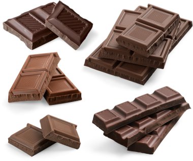 İzole lezzetli çikolatalar