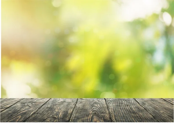 Worn table and blur background — Stock Photo, Image