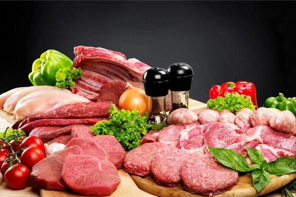 Čerstvé syrové maso na pozadí Stock Fotografie