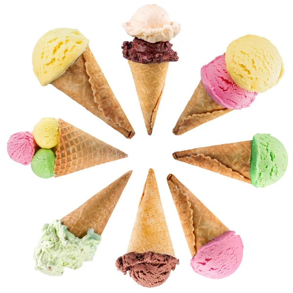 아이스크림 국자 콜라주 — 스톡 사진