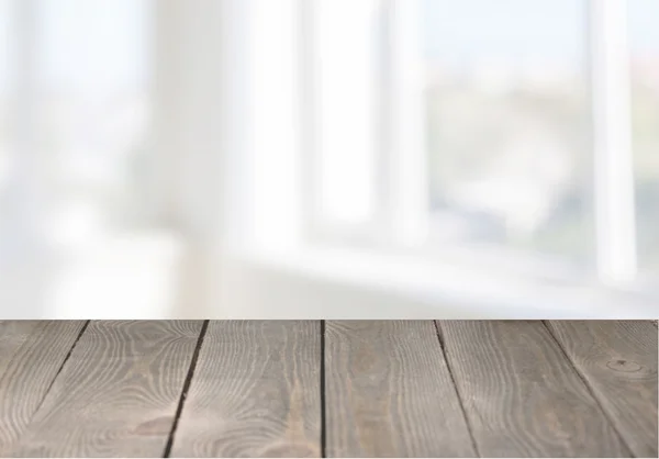 Worn table and blur background — Stock Photo, Image