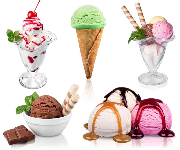 Ice cream scoop collage — Stock Photo, Image