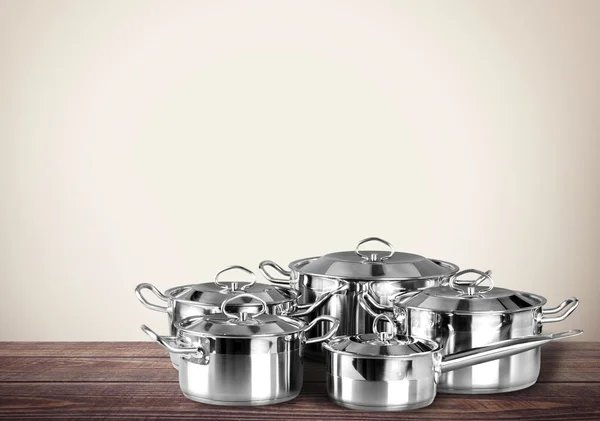 Collection de casseroles en aluminium — Photo