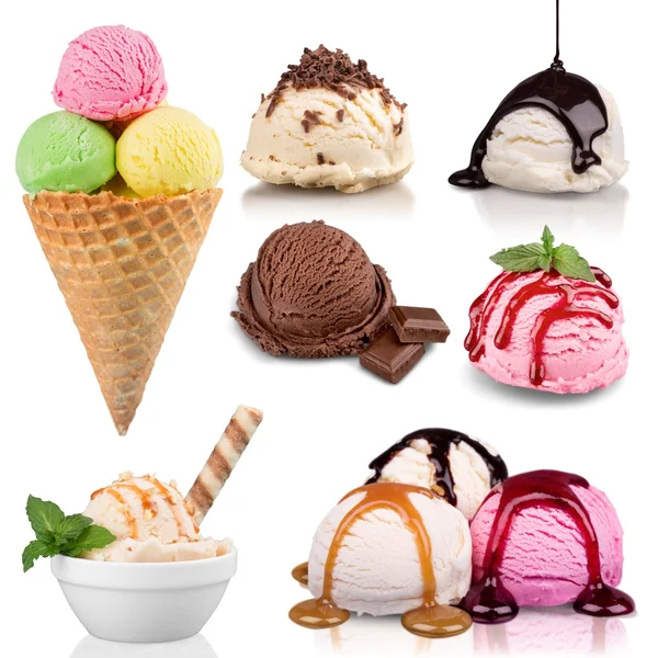 Collage cuillère à crème glacée Images De Stock Libres De Droits