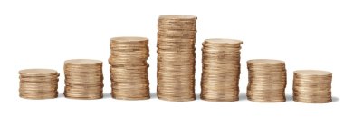 Altın madeni para yığınları 