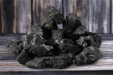 pile black coal isolated  clipart