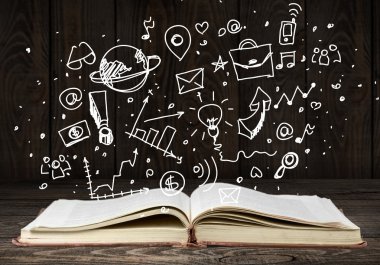 kitap iş çizim ile