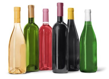 beyaz şarap şişeleri