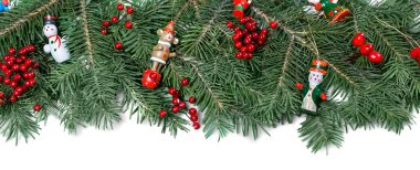 Noel oyuncaklar köknar ağacı dalı