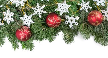 Noel oyuncaklar köknar ağacı dalı