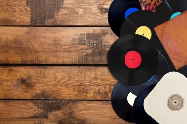 collection of old vinyl records clipart
