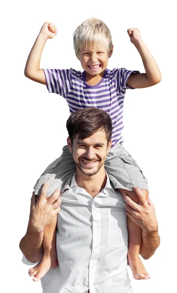 Glücklicher Vater und Sohn — Stockfoto