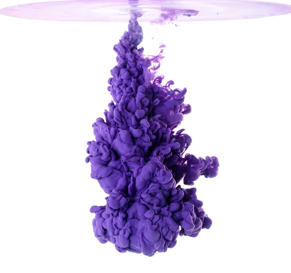 Fioletowy akryl kolor w wodzie — Zdjęcie stockowe