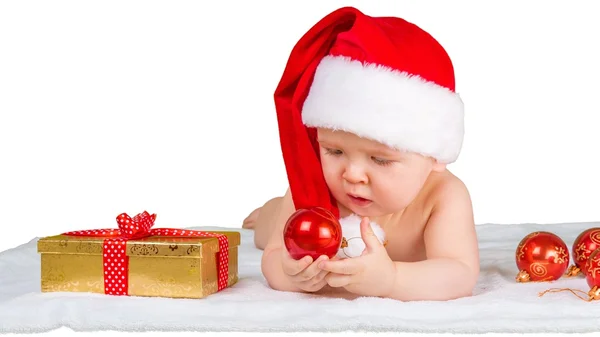 Bonito Papai Noel menino — Fotografia de Stock