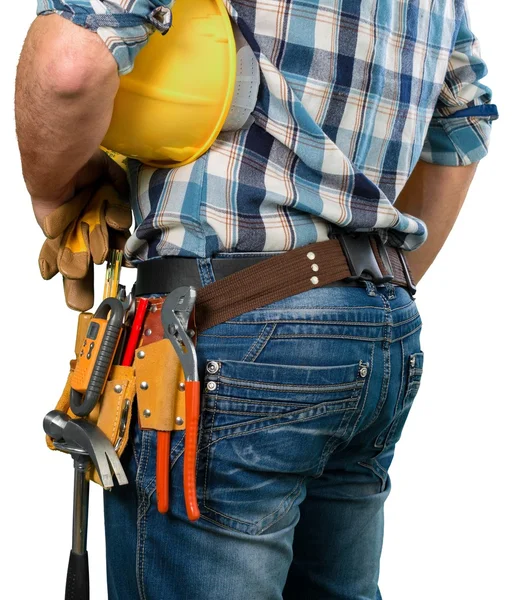 Lavoratore con cintura portautensili — Foto Stock