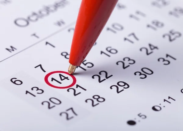 Bir takvimde işaretlenmiş daire 