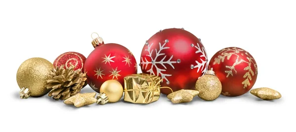 Christmas decorations with   baubles — Stock Photo, Image