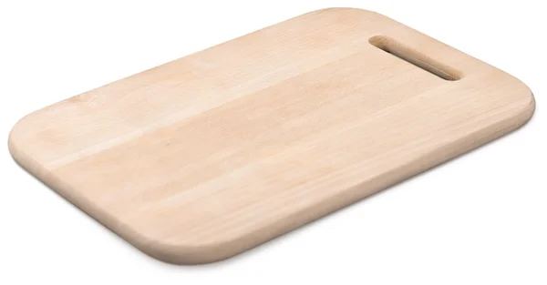 Placa de corte de madeira isolada — Fotografia de Stock