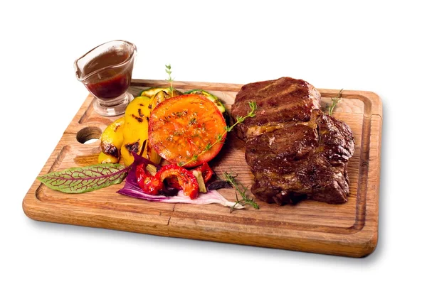 Tasty steak on white — Stock Photo, Image