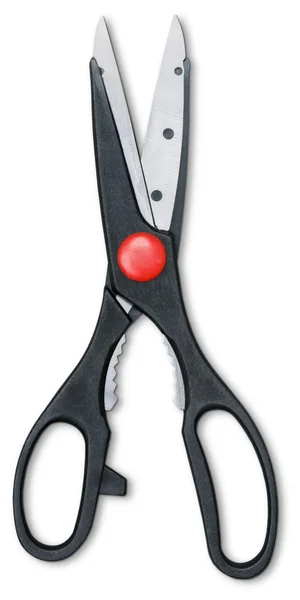 Metal scissors on white — Stock Photo, Image