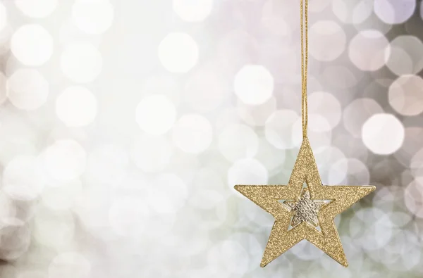 Zlaté vánoční hvězdy dekorace — Stock fotografie