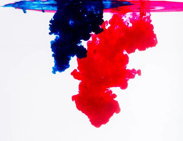 Blaue und rote Acrylfarben — Stockfoto