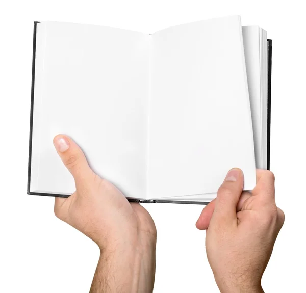 Hands holding  blank book — Stock Photo, Image