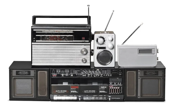 Eski moda radyolar — Stok fotoğraf