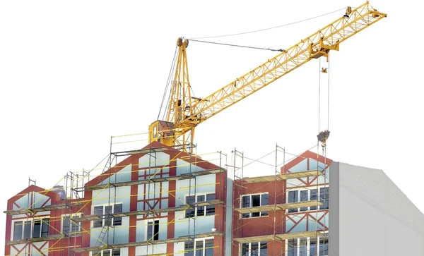 Canteiro de obras com guindaste e edifício — Fotografia de Stock