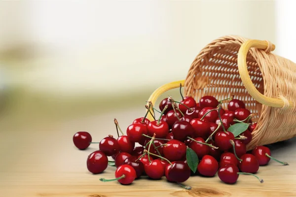 Ripe Cherry basket — Stock Photo, Image