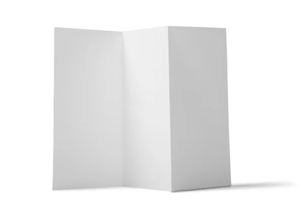 Papel folheto dobrado em branco — Fotografia de Stock