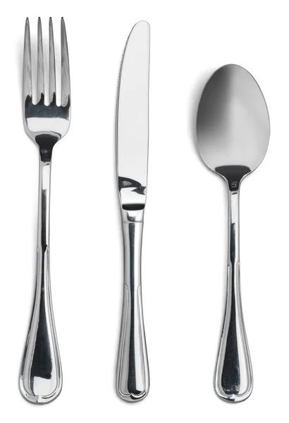 Fork, spoon and knife isolated — Stock Image Fork, spoon and knife isolated Stock Image