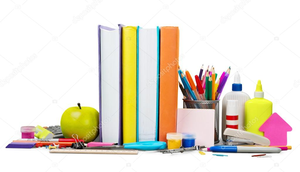 School supplies - books, pencils