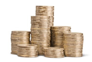 Altın madeni para yığınları 