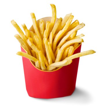 patates kızartması kırmızı karton kutuda 