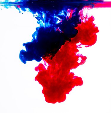 Mavi ve kırmızı akrilik renkler