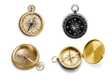 Antika pirinç pusula 