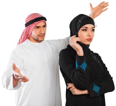 Young Arab Couple arguing clipart