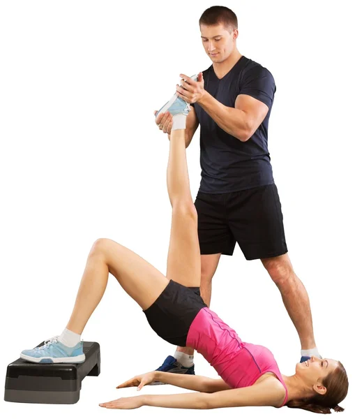 Young couple training together — Stock Photo, Image