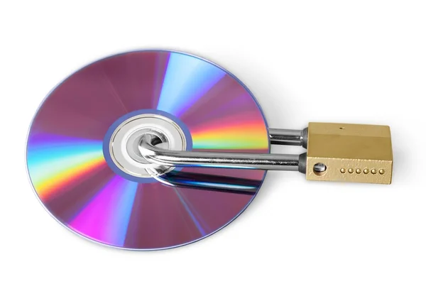 Padlock vergrendeling cd dvd — Stockfoto