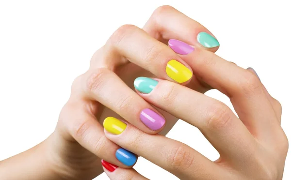 Woman hands with bright manicure — Stock Photo, Image