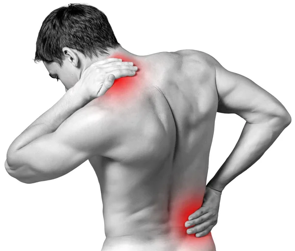 Strong man with neck pain — Stock Photo, Image