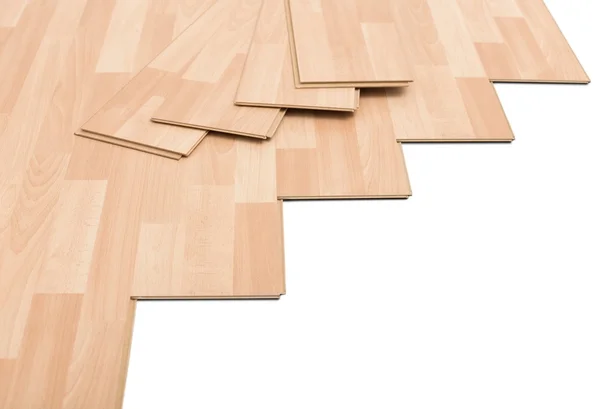 Laminate flooring on white — Stock Photo, Image