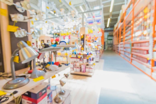 Abstracte wazig lampen in magazijn — Stockfoto