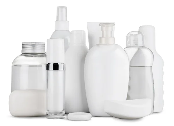 Kozmetikai konténerek, fehér — Stock Fotó