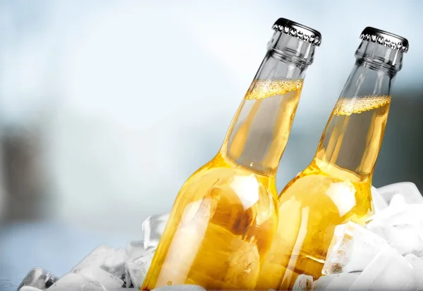 Butelki zimnego piwa — Zdjęcie stockowe