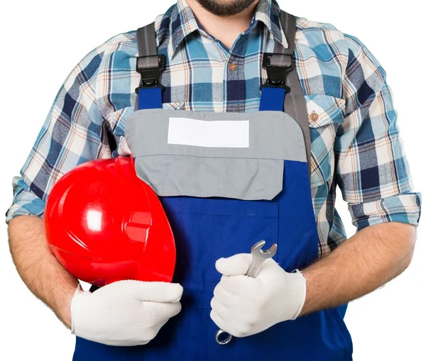 Travailleur homme avec casque — Photo