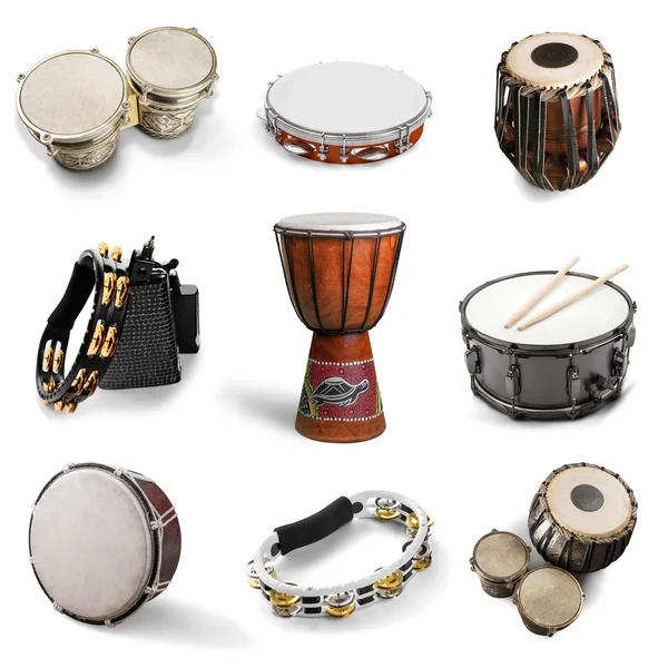 Różnego rodzaju instrumenty perkusyjne — Zdjęcie stockowe