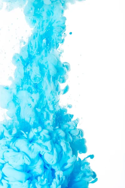 Color acrílico azul en agua — Foto de Stock