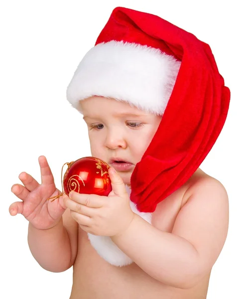 可爱的圣诞老人男孩 — 图库照片
